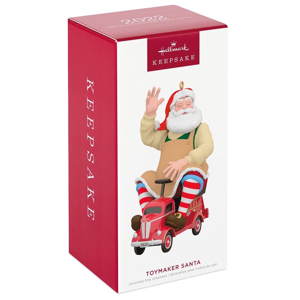 New! Toymaker Santa Hallmark Keepsake Christmas Ornament 2023 Fire Truck Ride